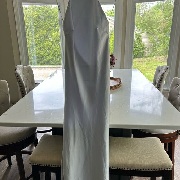 Zara Icy Blue SATIN DRESS WITH SPAGHETTI STRAPS NWT Size  XXL - Picture 14 of 16